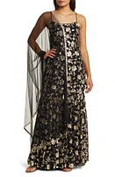 Sani Naya Floral Sequin Long Sleeve Gharara with Dupatta Black at Nordstrom,