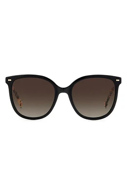 Carolina Herrera 55mm Round Sunglasses in Black Havana at Nordstrom