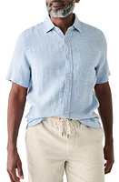 Faherty Laguna Short Sleeve Linen Shirt Basketweave at Nordstrom,