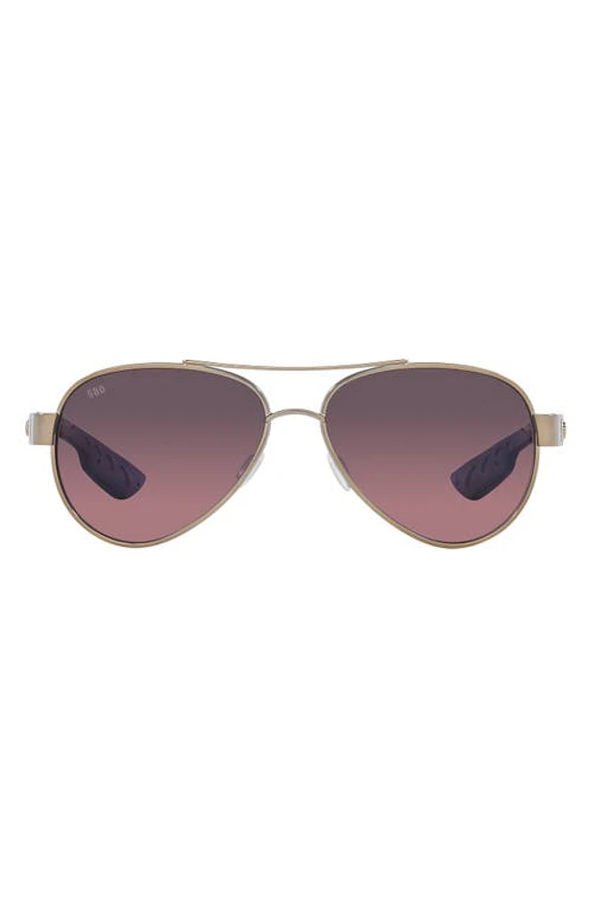 Costa Del Mar Loreto 56mm Gradient Pilot Sunglasses in Rose at Nordstrom