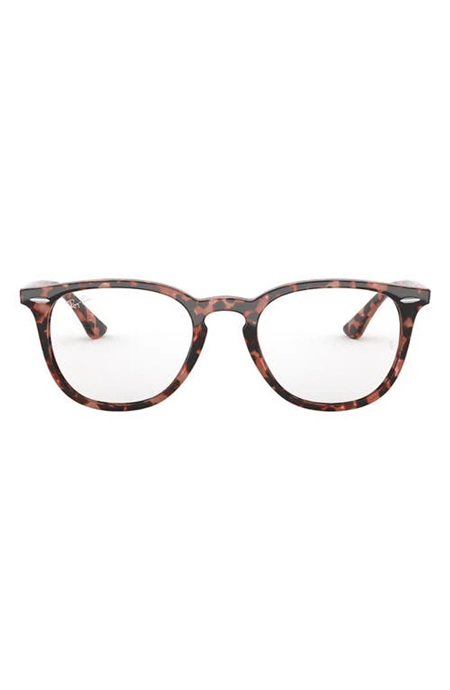 Ray-Ban 50mm Optical Glasses in Shiny Pink Havana at Nordstrom