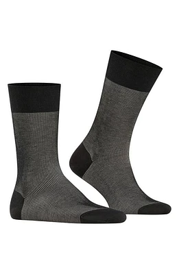 Falke Fine Shadow Organic Cotton Blend Socks in Black-Grey at Nordstrom, Size Small