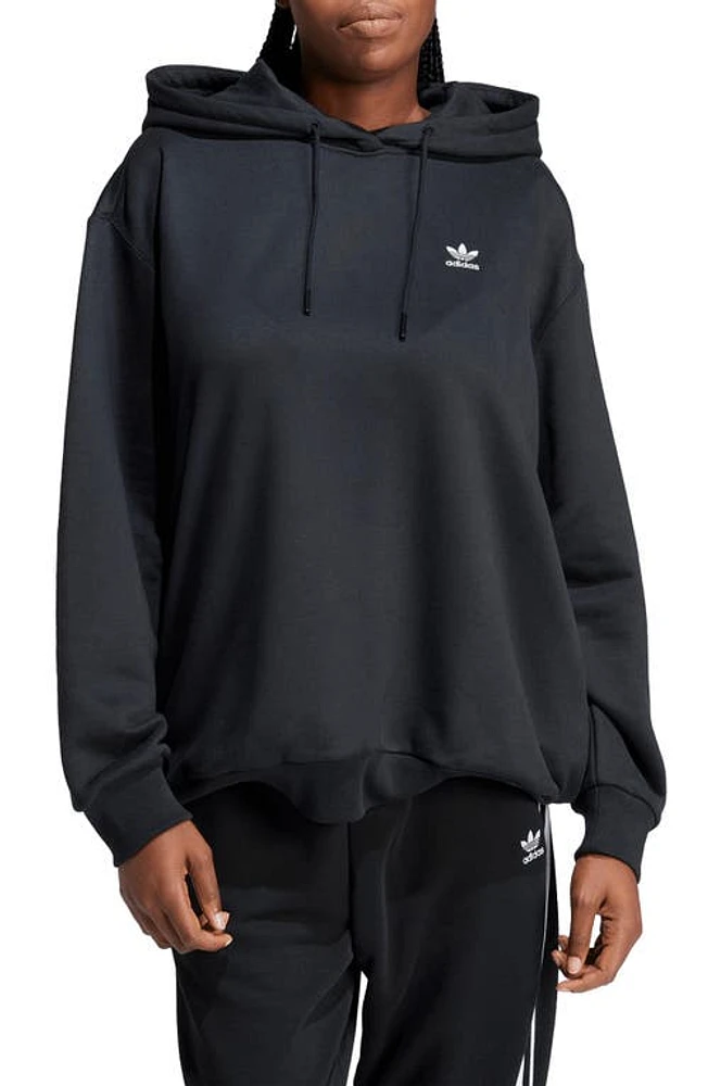 adidas Adicolor Trefoil Oversize Hoodie Black at Nordstrom,