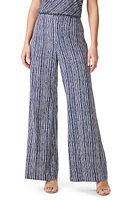 NIC+ZOE Spring Rain Stripe Wide Leg Pants Indigo Multi at Nordstrom,