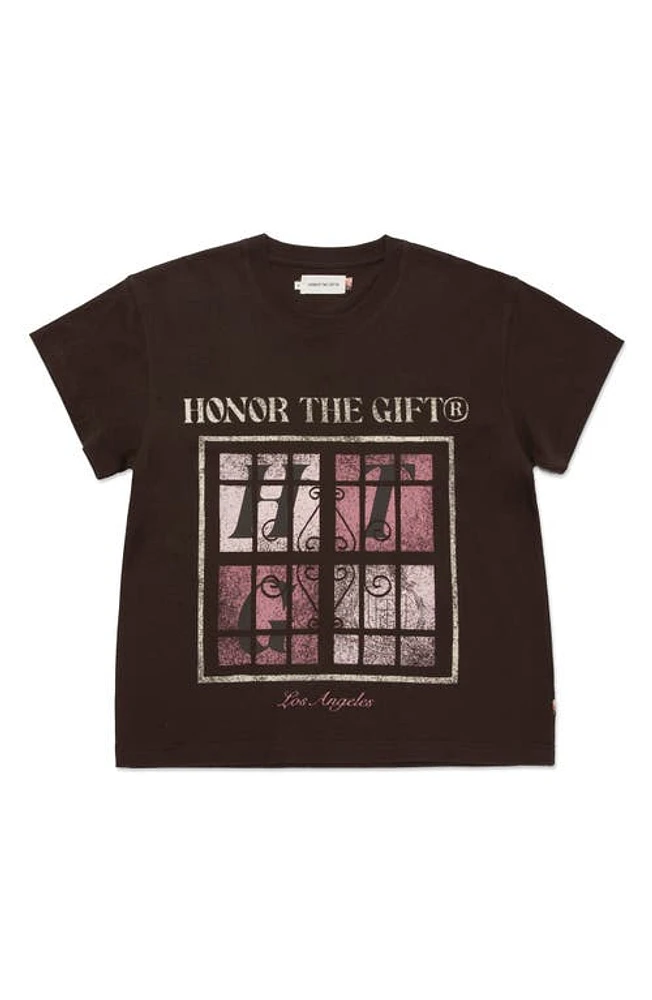 HONOR THE GIFT Logo Window Cotton Graphic T-Shirt in Black at Nordstrom, Size Small