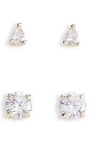 Melinda Maria I Got a Raise Set of 2 Stud Earrings in Gold/white Diamondettes at Nordstrom