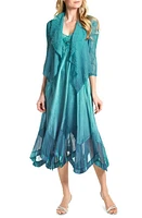 Komarov Embellished Midi Dress with Jacket in Marine Glass Blue Ombre at Nordstrom, Size Small