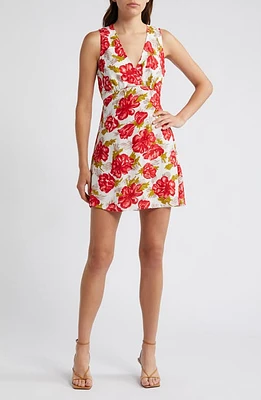 Faithfull the Brand Penna Floral Minidress Isadora Red at Nordstrom,