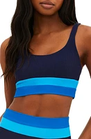 Beach Riot Mackenzine Colorblock Bikini Top Marine at Nordstrom,