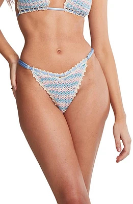 Capittana Isabella Multicolor Crochet Bikini Bottoms Light Blue at Nordstrom,