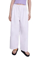 maje Popine High Waist Cotton Wide Leg Pants White at Nordstrom,