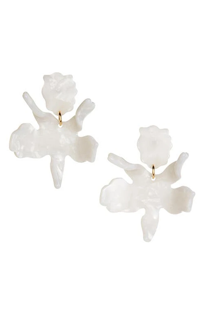 Lele Sadoughi Small Paper Lily Drop Earrings in Mother Of Pearl at Nordstrom