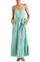 Splendid Laguna Stripe Cotton Blend Maxi Dress Pacific at Nordstrom,