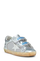 Golden Goose Kids' Old School Mesh & Metallic Leather Sneaker Silver/White/Grey at Nordstrom,