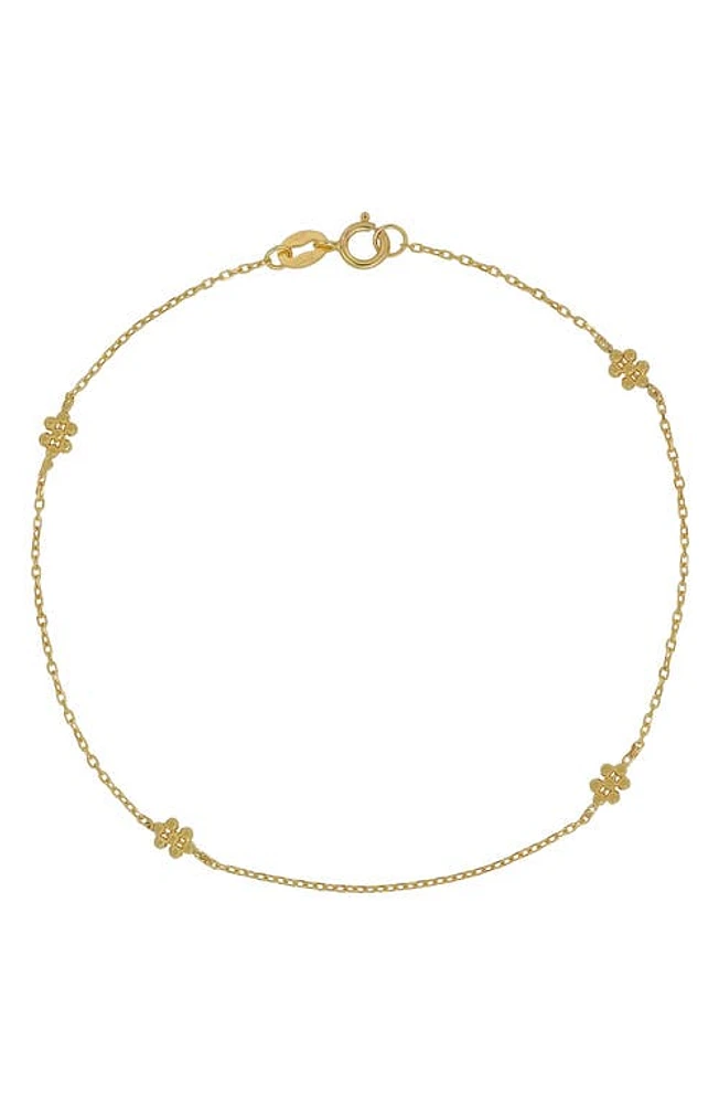 Bony Levy 14K Gold Flower Bead Station Bracelet in 14K Yellow Gold at Nordstrom, Size 7