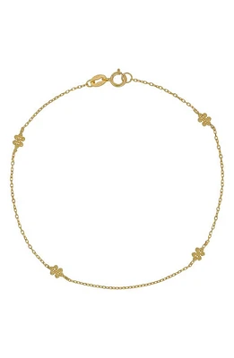 Bony Levy 14K Gold Flower Bead Station Bracelet in 14K Yellow Gold at Nordstrom, Size 7