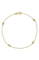 Bony Levy 14K Gold Flower Bead Station Bracelet in 14K Yellow Gold at Nordstrom, Size 7