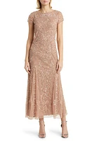 Pisarro Nights Beaded Mesh Midi Cocktail Dress at Nordstrom,