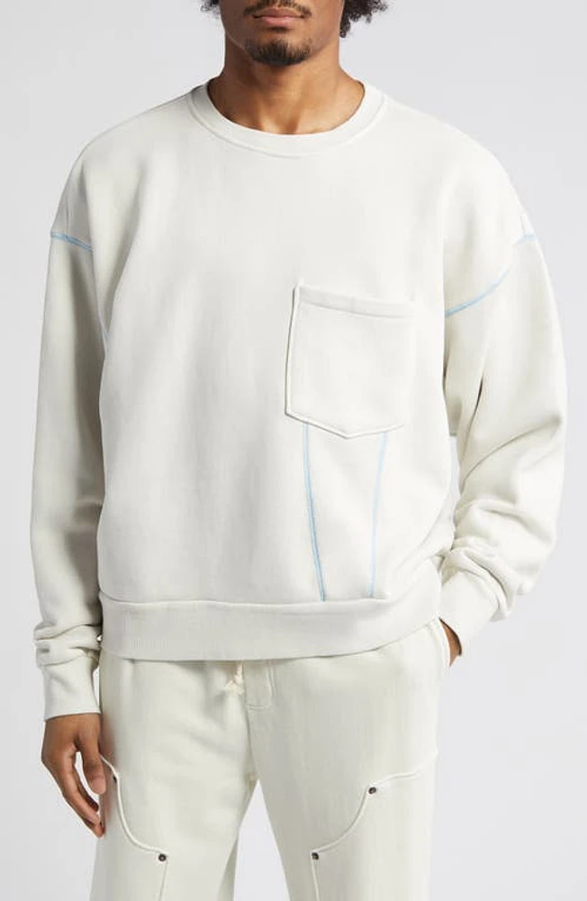 Elwood Contrast Stitch Crewneck Sweatshirt Lotus at Nordstrom,