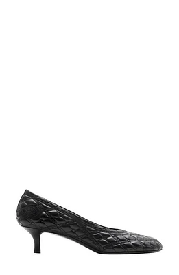 burberry EKD Diamond Quilted Kitten Heel Pump Black at Nordstrom,