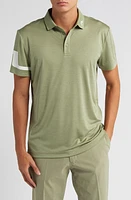 J. Lindeberg Heath Performance Golf Polo Oil Green Melange at Nordstrom,