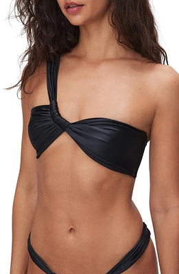 Good American Bali One-Shoulder Bikini Top Black001 at Nordstrom,