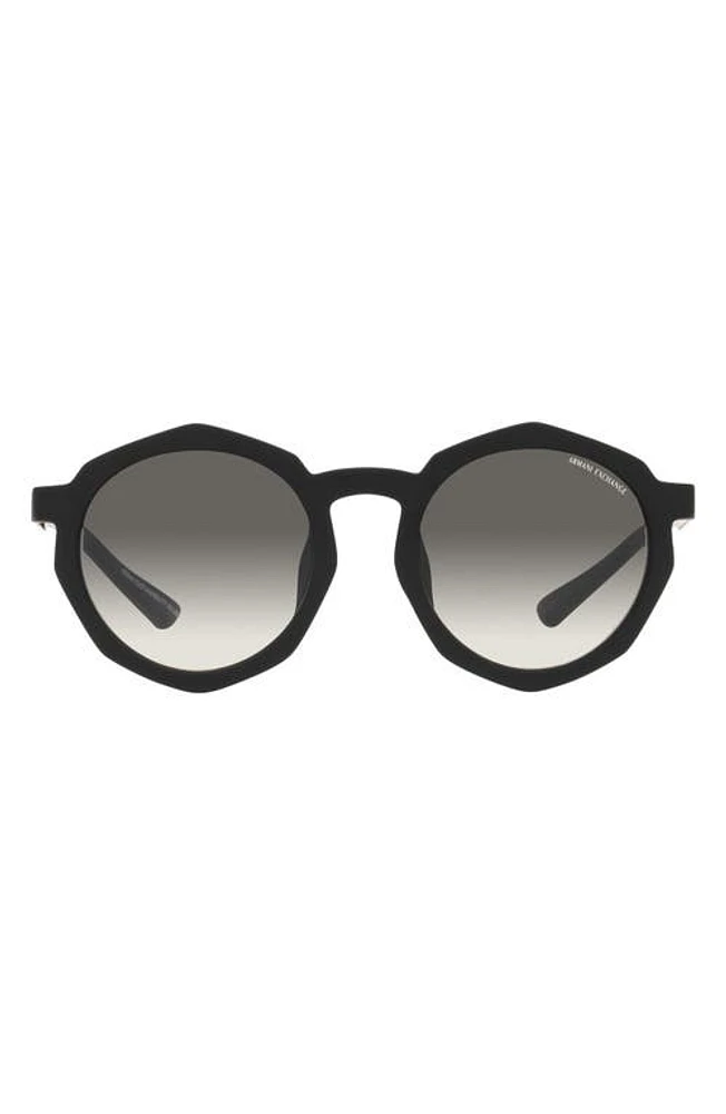 Armani Exchange 51mm Gradient Irregular Sunglasses in Matte Black at Nordstrom