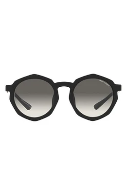 Armani Exchange 51mm Gradient Irregular Sunglasses in Matte Black at Nordstrom