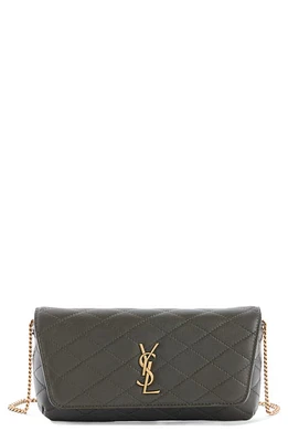 Saint Laurent Gaby Quilted Leather Crossbody Phone Pouch in Light Musk at Nordstrom