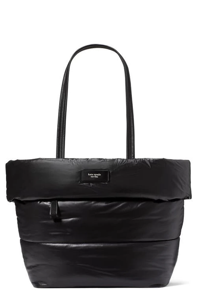 Kate Spade New York large choux puffy tote in Black at Nordstrom