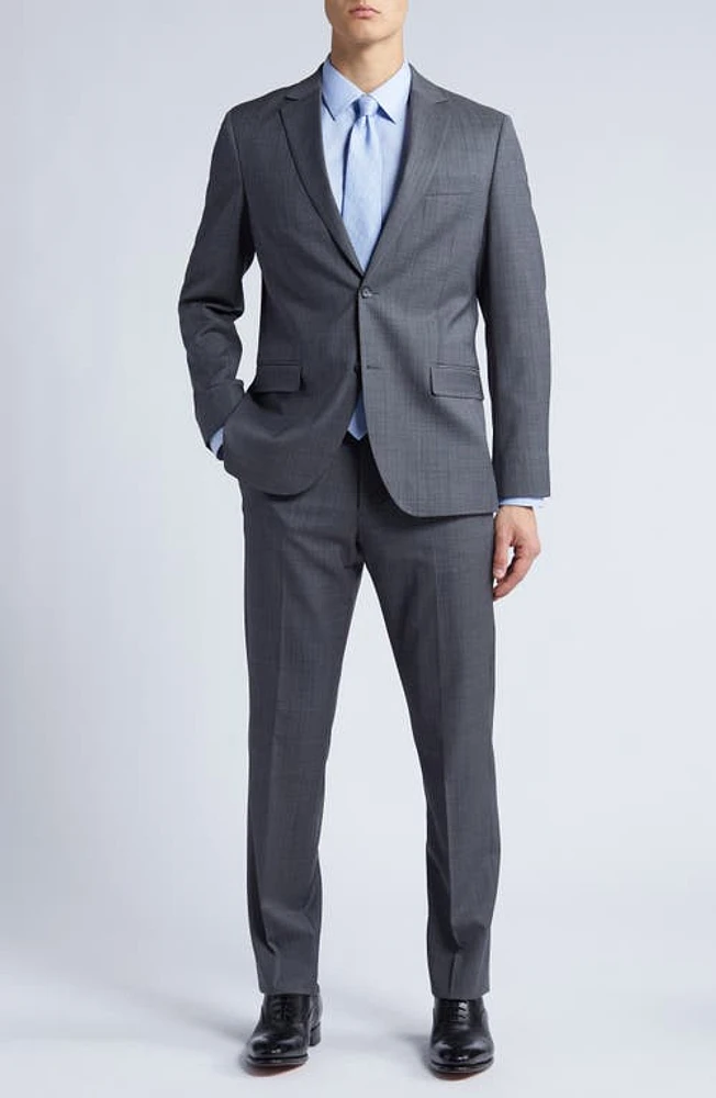 Nordstrom Trim Fit Stretch Wool Suit Grey Lux Pinstripe at Nordstrom,