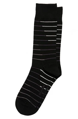 Cole Haan Broken Stripe Dress Socks in Black at Nordstrom