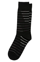 Cole Haan Broken Stripe Dress Socks in Black at Nordstrom