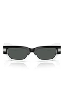 Versace 53mm Plaque Rectangular Sunglasses in Black White at Nordstrom