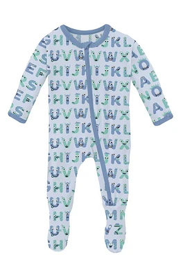 KicKee Pants Alphabet Print Fitted One-Piece Pajamas Dew Abc Monsters at Nordstrom,