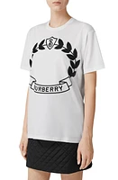 burberry Embroidered Crest Cotton Graphic Tee White at Nordstrom,