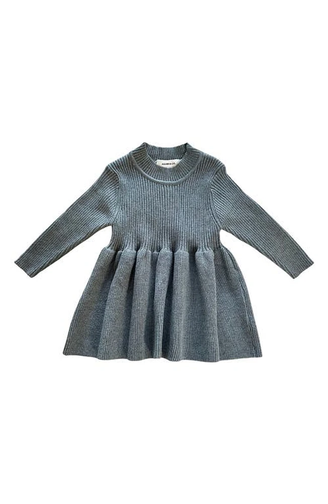 Ashmi & Co. Falyn Long Sleeve Cotton Sweater Dress Gray at Nordstrom, M