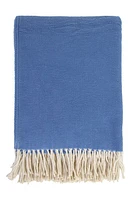 Pom Pom at Home Billie Fringe Cotton Throw Blanket in French Blue at Nordstrom, Size 50X70