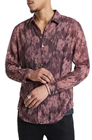 John Varvatos Bucks Slim Fit Floral Ikat Button-Up Shirt Cherrywood at Nordstrom,