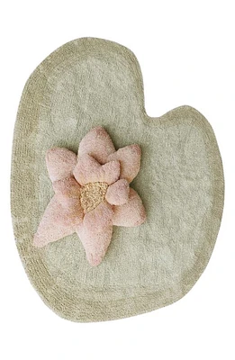 Lorena Canals Kids' Washable Lily Pad Rug & Flower Pillow in Lilly at Nordstrom