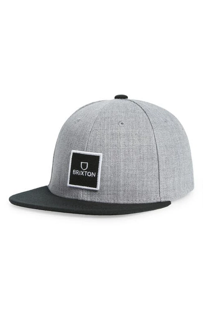 Brixton Alpha Snapback Hat in Heather Grey/Black at Nordstrom