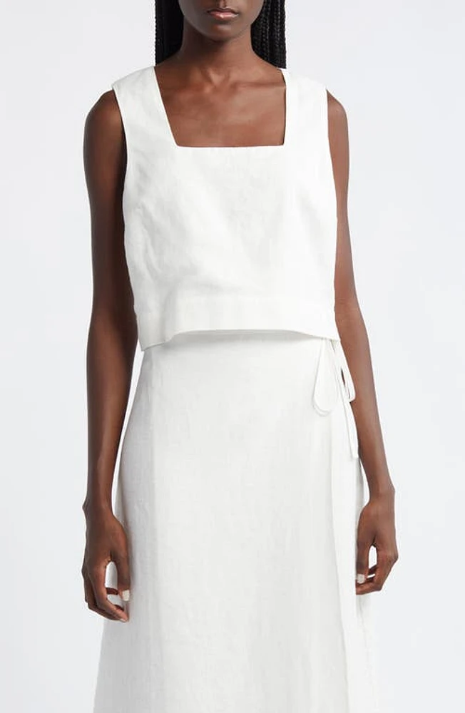 Rails Akira Linen Crop Tank White at Nordstrom,