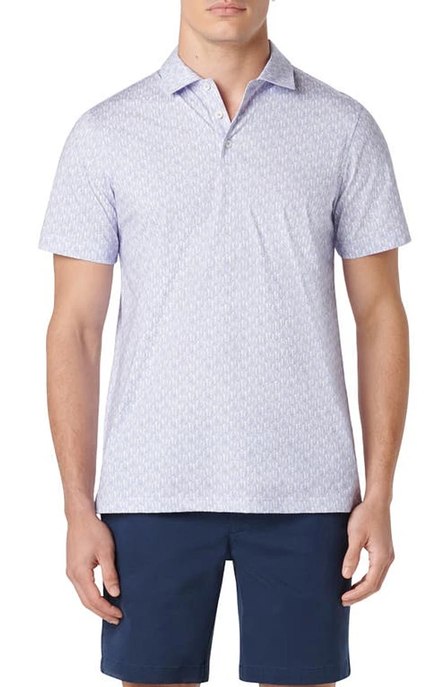 Bugatchi Victor OoohCotton Golf Print Polo Lilac at Nordstrom,