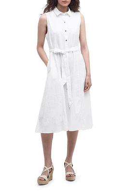 Barbour Reil Sleeveless Stretch Cotton Shirtdress White at Nordstrom, Us