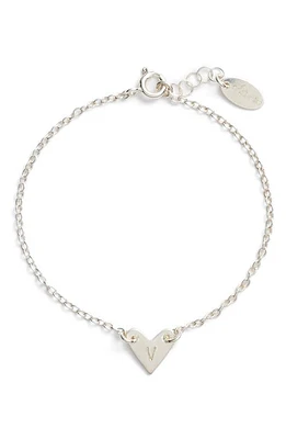 Nashelle Initial Heart Bracelet in Silver-V at Nordstrom