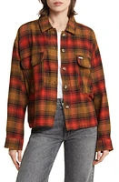 Brixton Bowery Plaid Cotton Flannel Button-Up Shirt Washed Copper/Barn Red at Nordstrom,