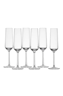 Zwiesel Glass Schott Zwiesel Pure Set of 6 Champagne Flutes in Clear at Nordstrom