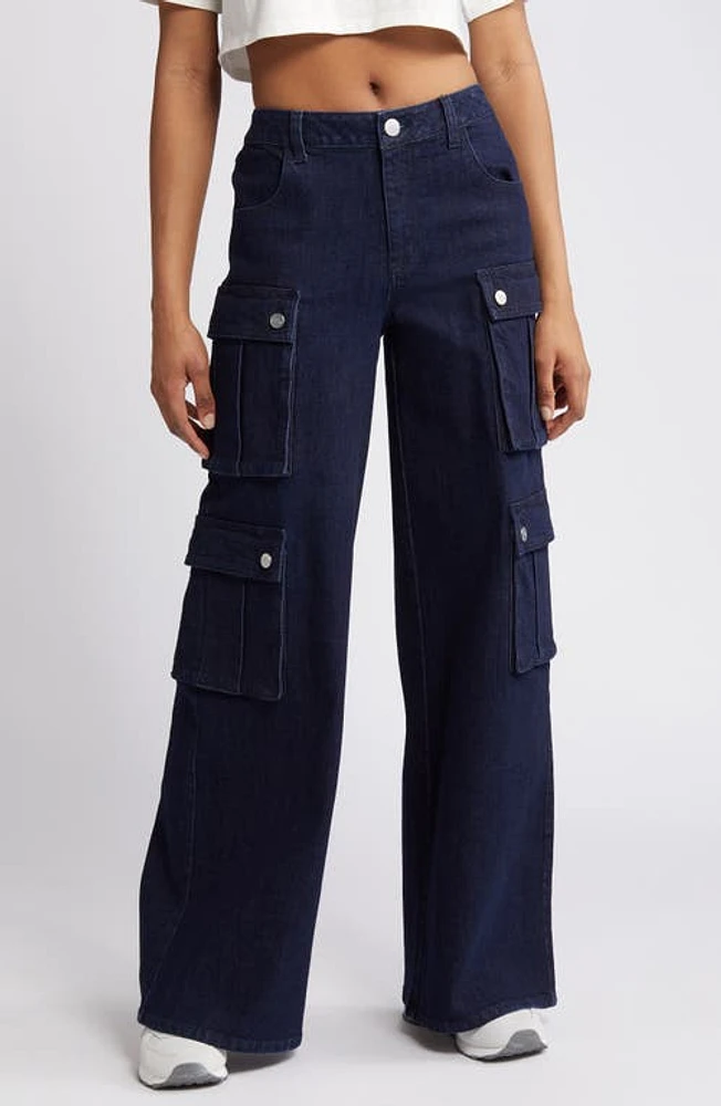 1822 Denim Wide Leg Cargo Jeans Rinse at Nordstrom,