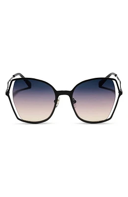 DIFF Donna II 55mm Gradient Square Sunglasses in Black/Twilight Gradient at Nordstrom