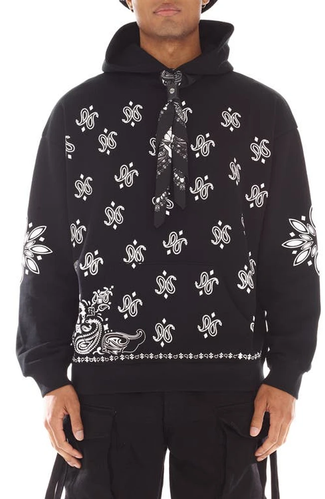 Cult of Individuality Paisley Cotton Graphic Hoodie at Nordstrom,